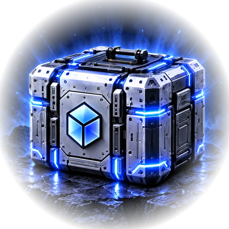 Бокс SILVER — серебристо-синий неоновый контейнер